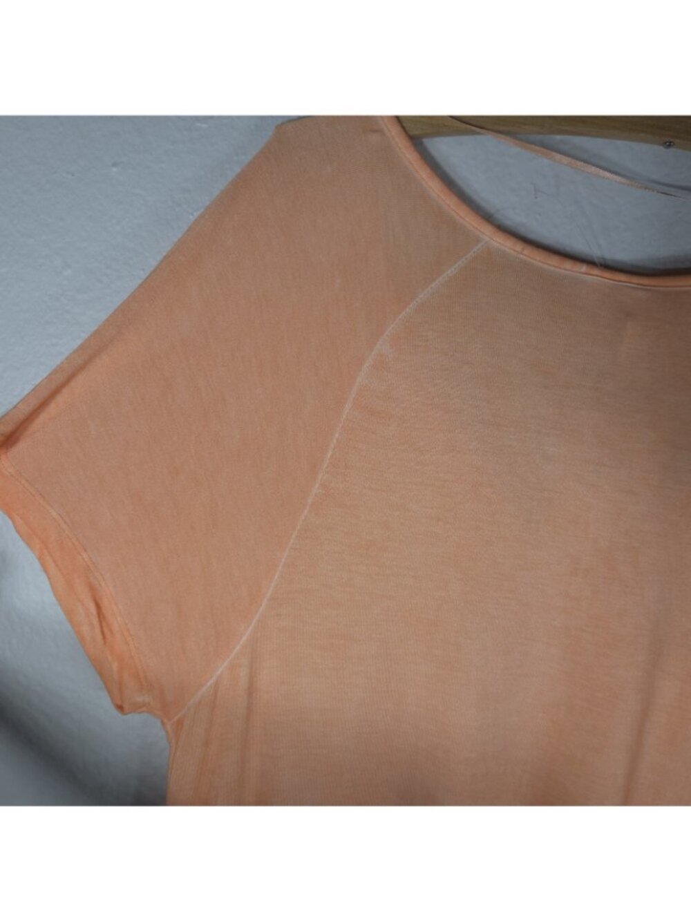 Cable & Gauge Oversized Top Blouse Orange Lightweight Size M V-Neck Short Sleeve - Picture 10 of 15